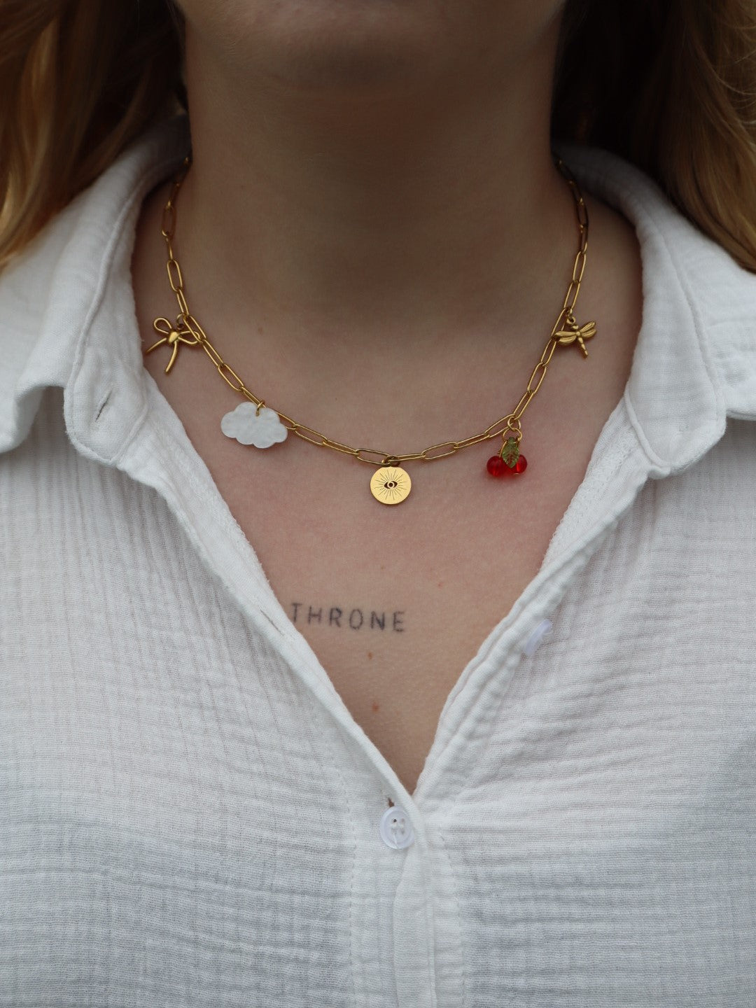 Collier personnalisé à breloques doré