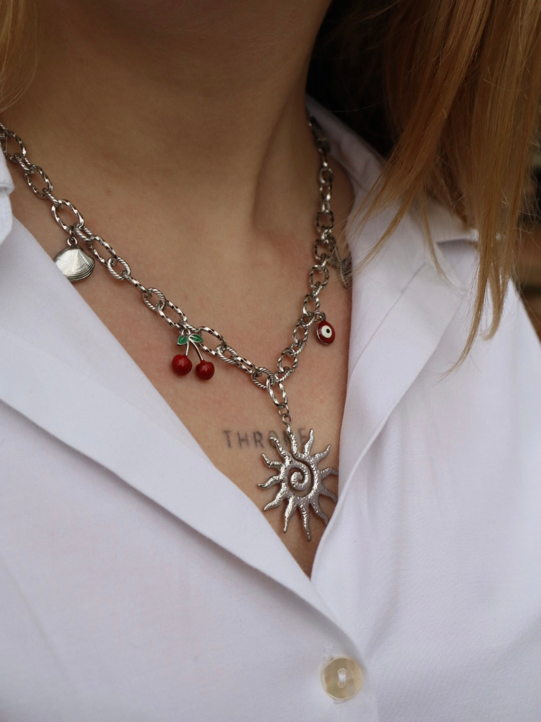 Collier personnalisé à breloques argenté