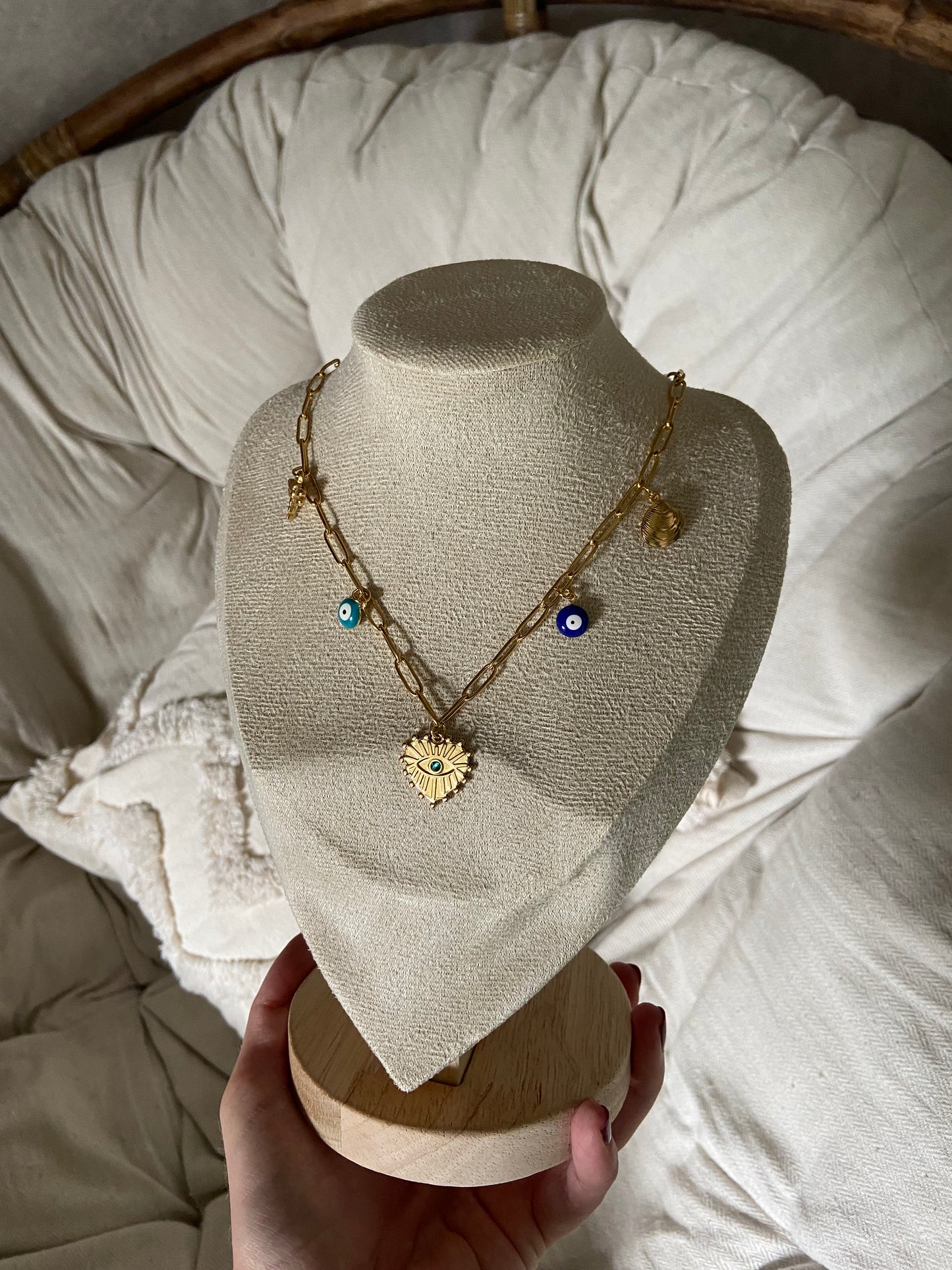 Collier personnalisé à breloques doré